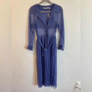 Sheer Purple Maxi Dress - Size X-Small